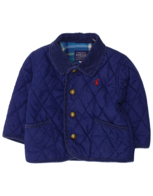 JOULES Baby Boys Quilted Jacket 6-9 Months Blue Polyester