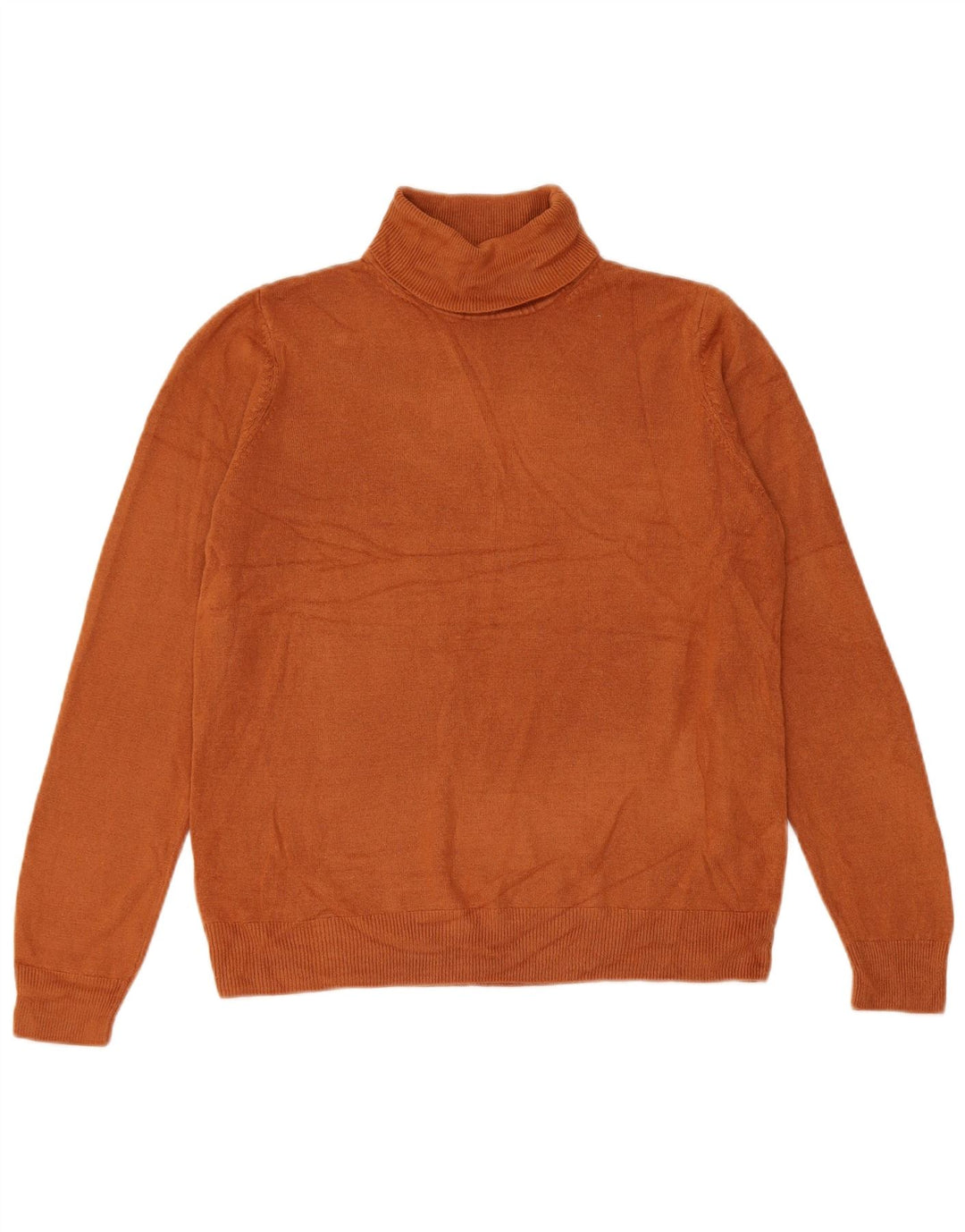 Marks & Spencer Damski sweter z golfem UK 14, duży, brązowy akryl
