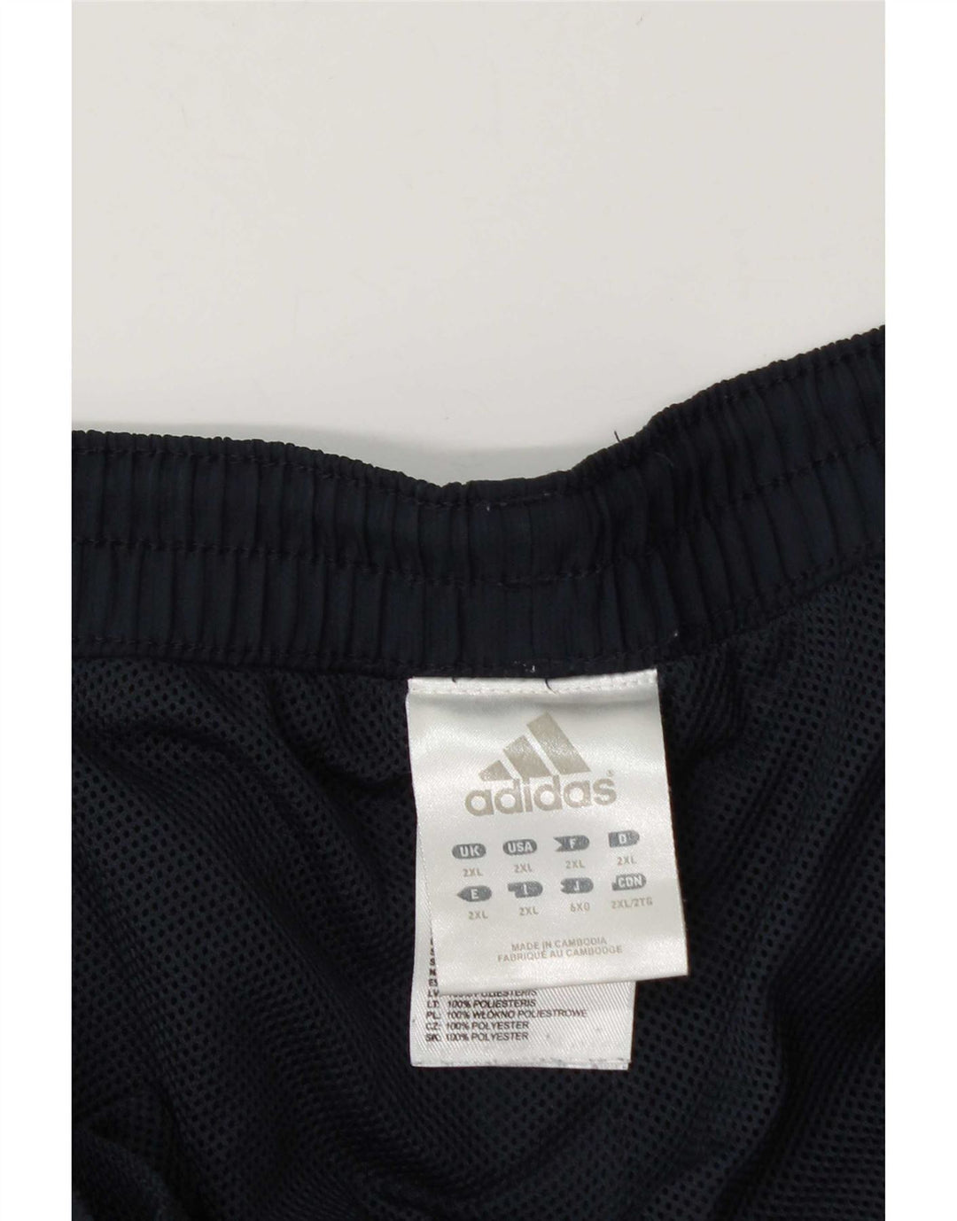 Męskie spodnie dresowe Adidas 2XL Granatowy poliester z blokami kolorów