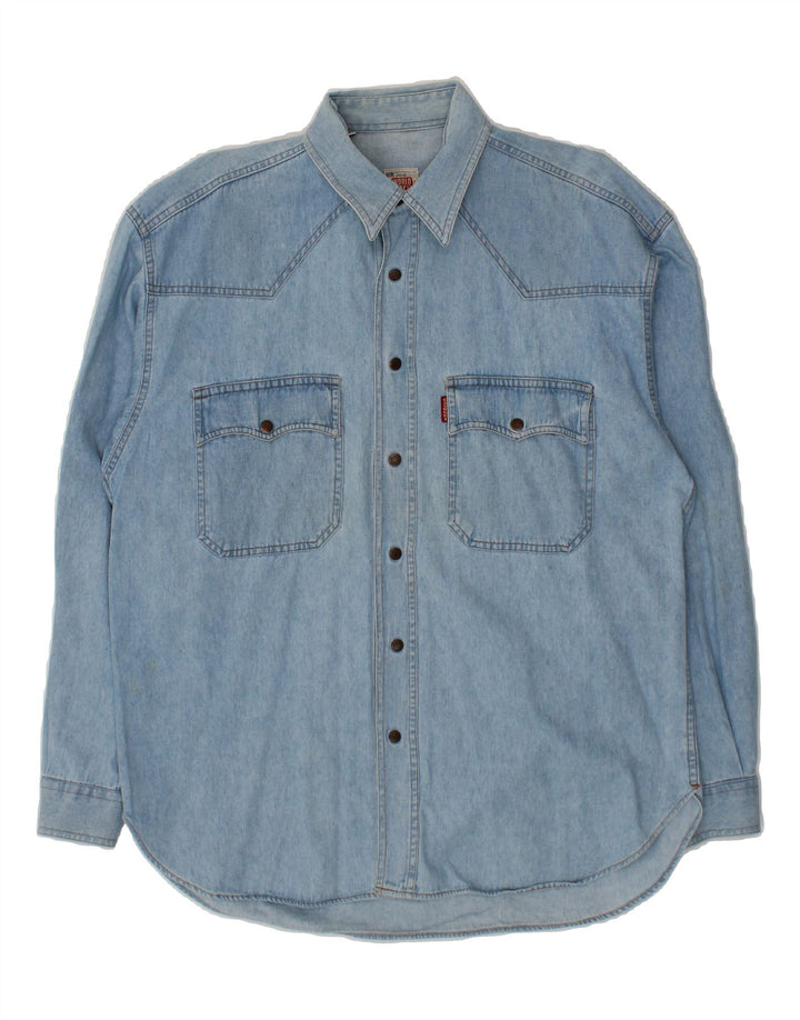 CASUCCI Mens Denim Shirt Medium Blue Cotton Vintage Casucci and Second-Hand Casucci from Messina Hembry 