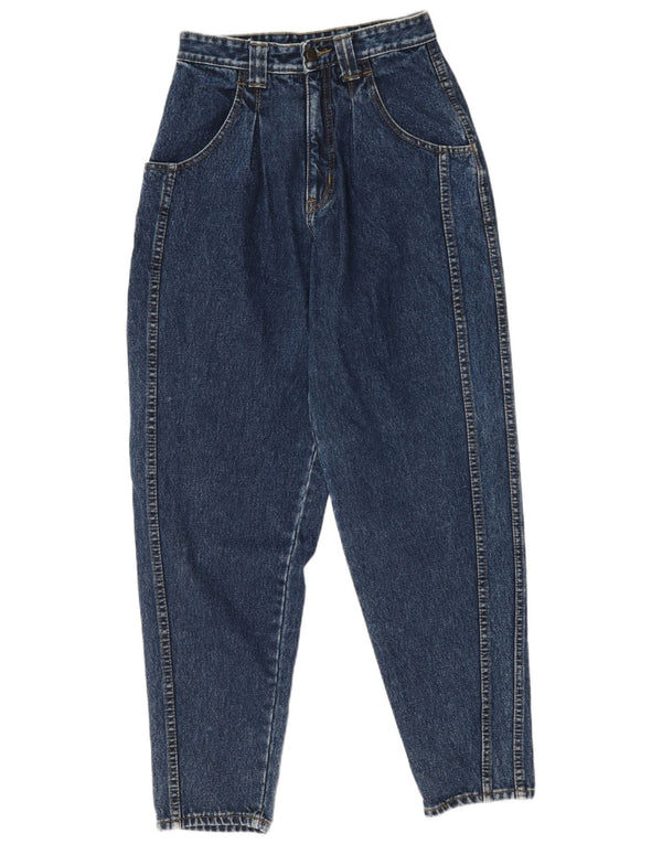 Damskie jeansy z wysokim stanem C&A IT 38 XS W24 L29 Niebieskie bawełniane