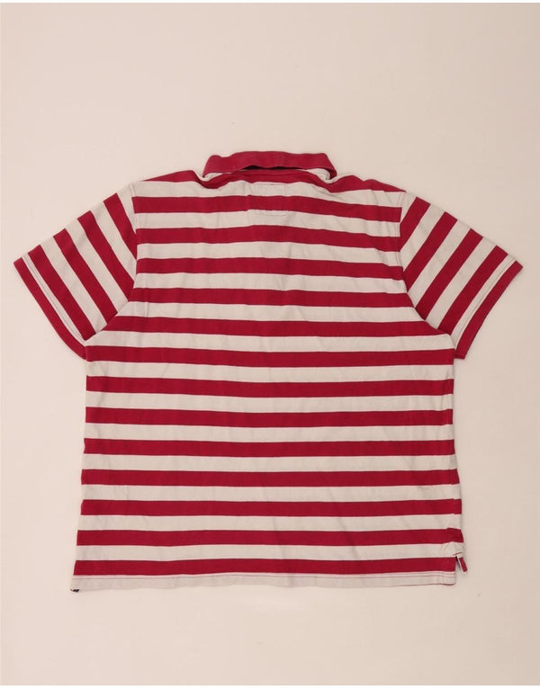 Crew Clothing Męska koszulka polo 2XL Burgundowa, bawełniana w paski