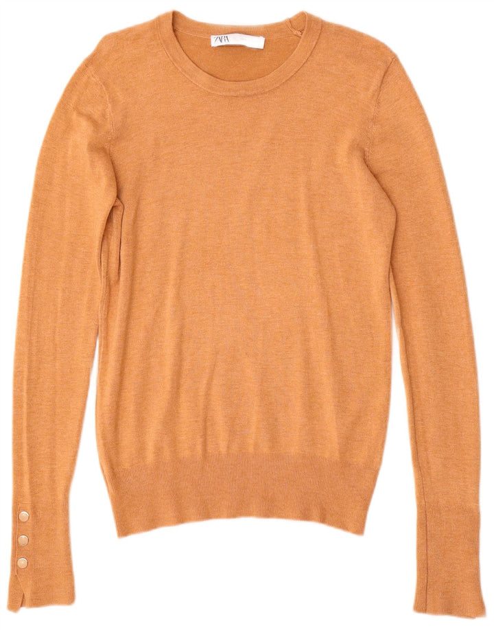 Sweter damski Zara z dekoltem w łódkę UK 12 średni beż