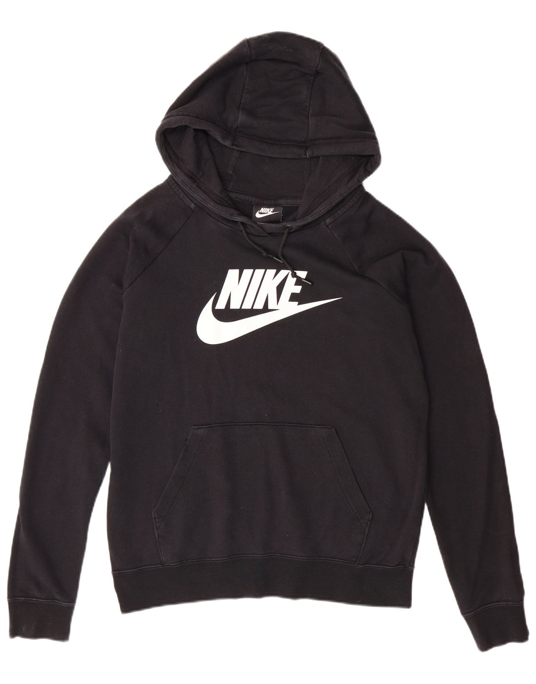 Damski sweter oversize z kapturem NIKE z grafiką UK 10, mały, czarny, bawełniany