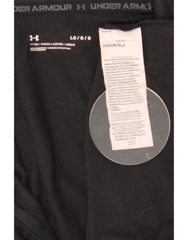 Under Armour Męski top z długim rękawem i zamkiem błyskawicznym, duży, czarny poliester