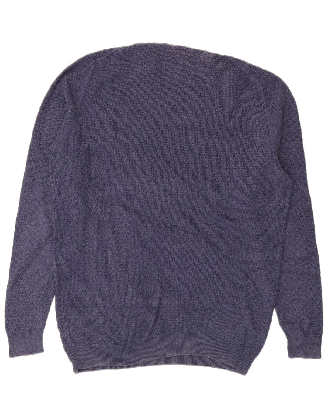MASSIMO DUTTI Męski sweter z okrągłym dekoltem XL, niebieski, bawełniany