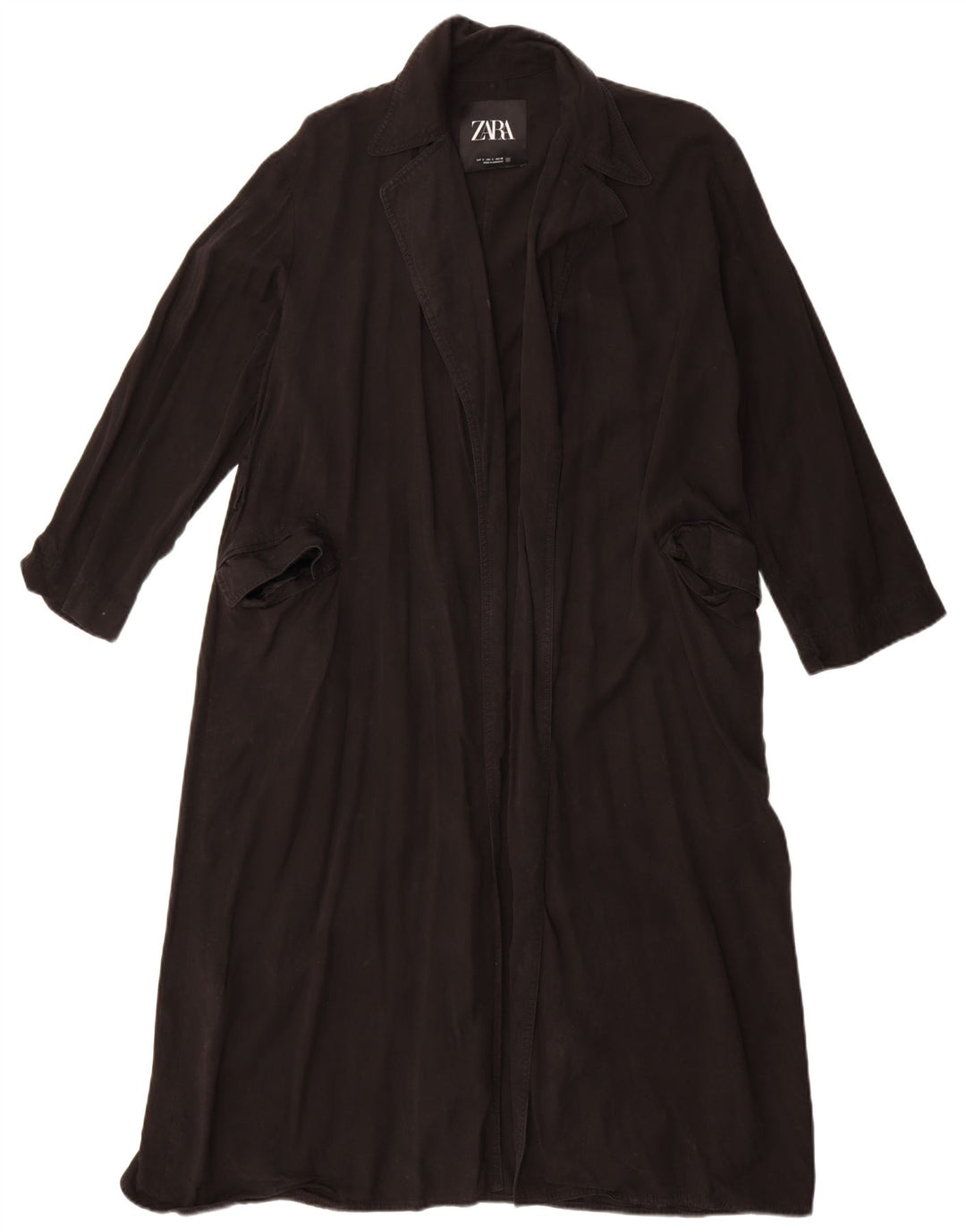 Damski trencz oversize Zara UK 10 Small Black Lyocell