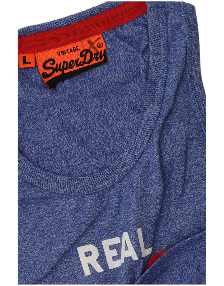Męski top z kamizelką Superdry Graphic, duży, niebieski