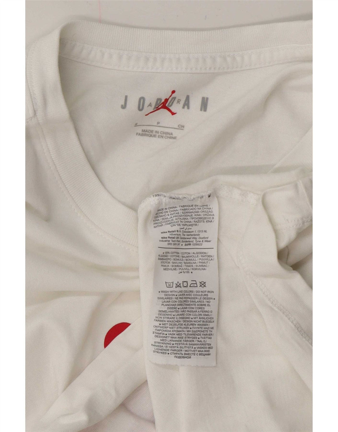 Męski T-shirt z grafiką Jordan, mały, biały, bawełniany