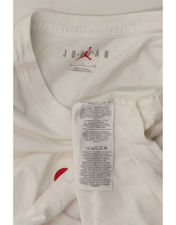 Męski T-shirt z grafiką Jordan, mały, biały, bawełniany