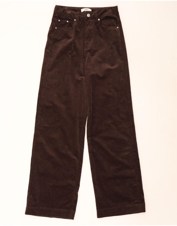 Marks & Spencer Damskie sztruksowe spodnie z szerokimi nogawkami UK 8 Small W28 L33 Brązowe