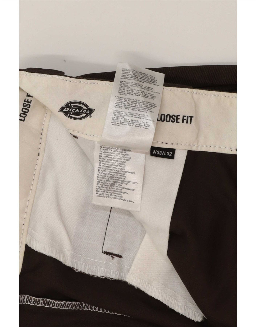 Męskie spodnie cargo Dickies o luźnym kroju W33 L32 Brązowy poliester