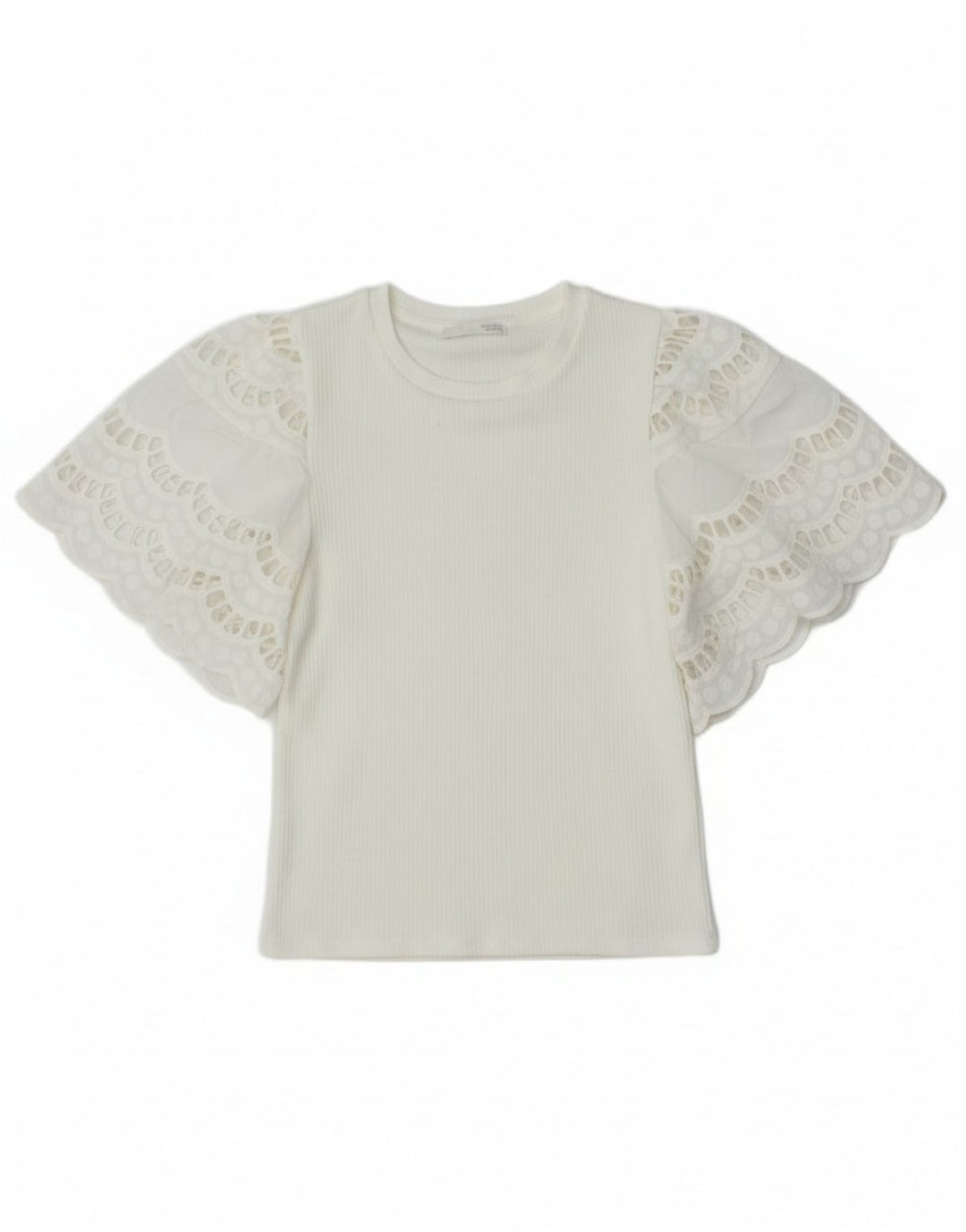 Bluzka damska Zara Crop Batwing Top UK 8 Small Biała Wiskoza
