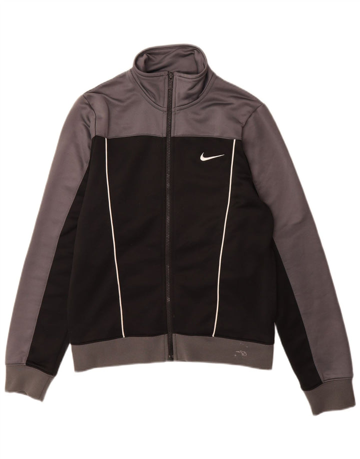 Męska kurtka dresowa Nike, mała, szara, z blokami kolorów, poliester