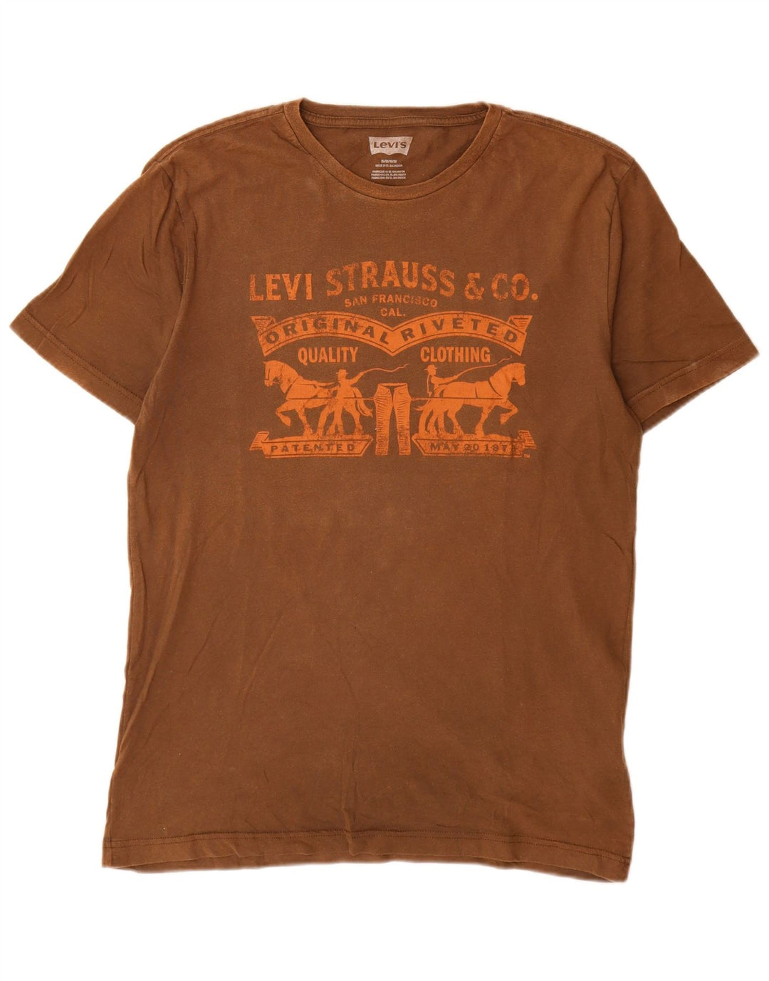 Męska koszulka z grafiką Levi's, bawełniana, średnio brązowa