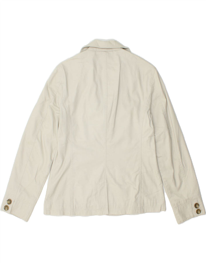 L.L.BEAN Womens 3 Button Blazer Jacket US 8 Medium Grey Cotton Vintage L.L.Bean and Second-Hand L.L.Bean from Messina Hembry 