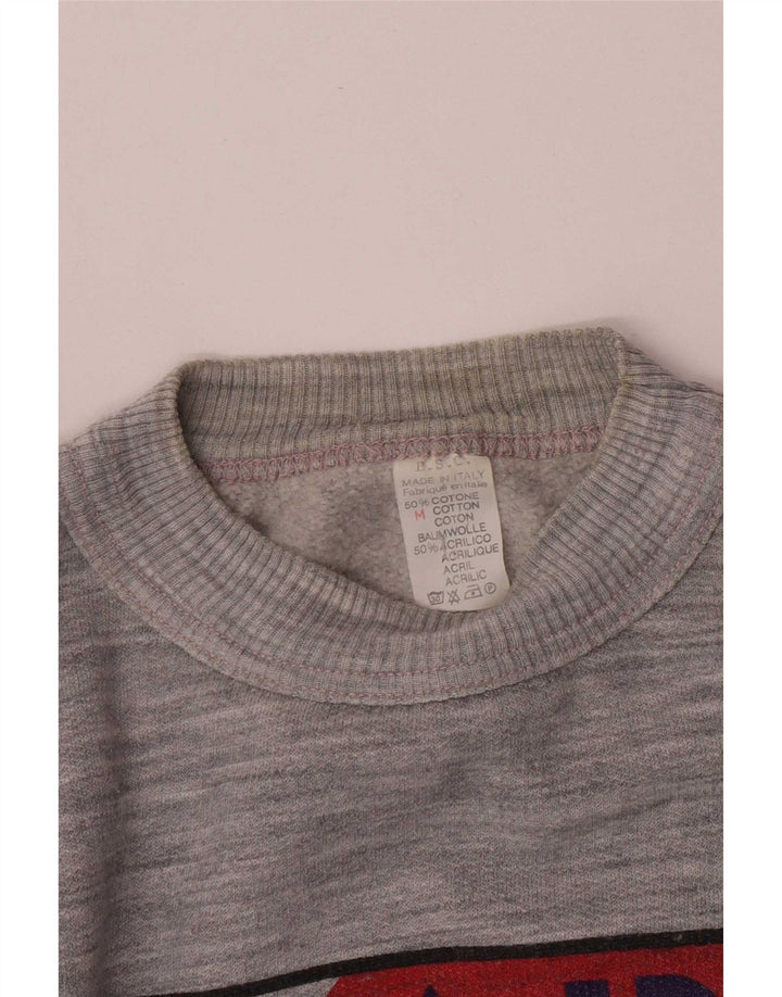 Damska bluza z grafiką w stylu vintage, UK 14, średni szary, blok kolorów