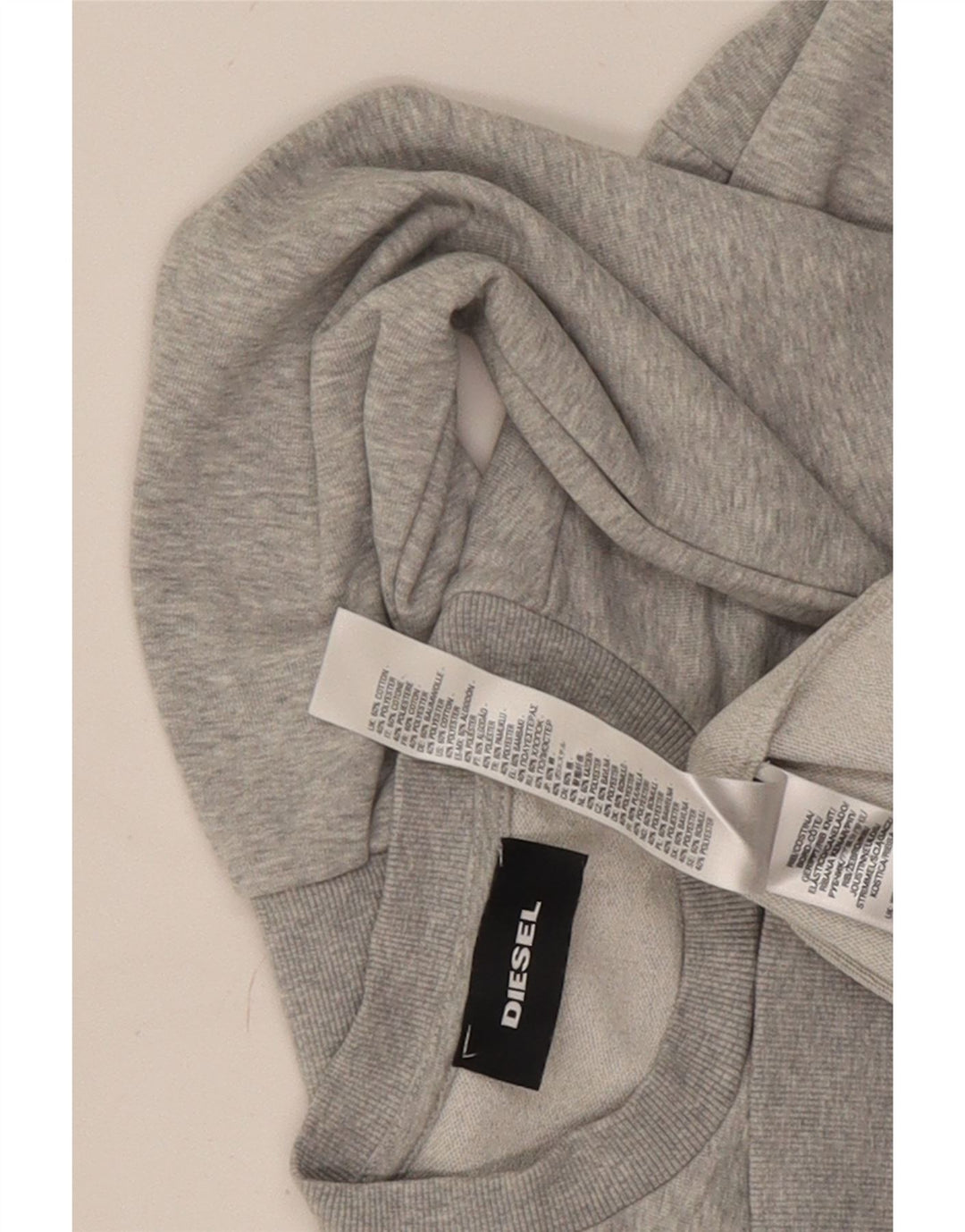 Męska bluza z grafiką Diesel, duża, szara, nakrapiana bawełna