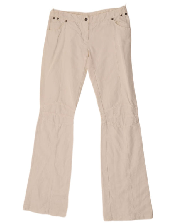Patrizia Pepe Womens Low Waist Casual Trousers IT 42 Medium W28 L34 Off Whi