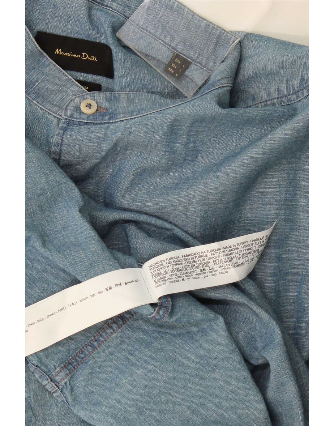 Koszula męska Massimo Dutti, duża, niebieska, bawełniana
