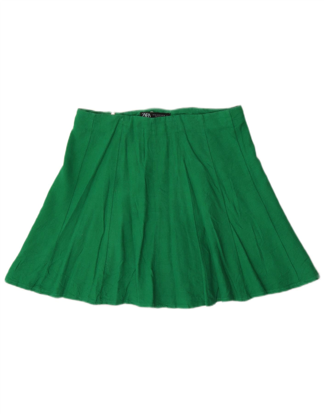 Damska mini spódniczka Zara XS W24, zielona lniana