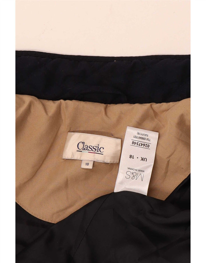 KLASYCZNA damska pikowana kurtka UK 18 XL, granatowa, poliester