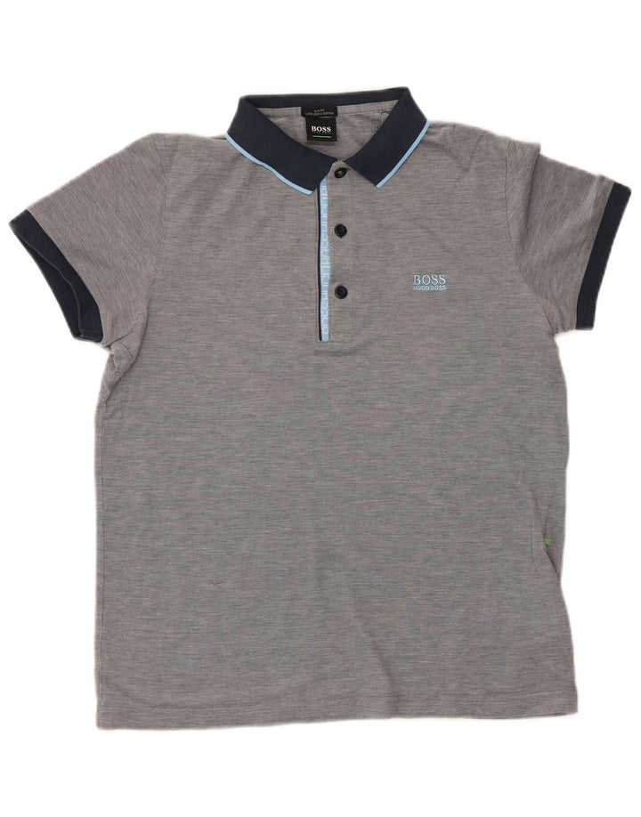 Męska koszulka polo Hugo Boss, bawełniana, w kolorze średniej szarości