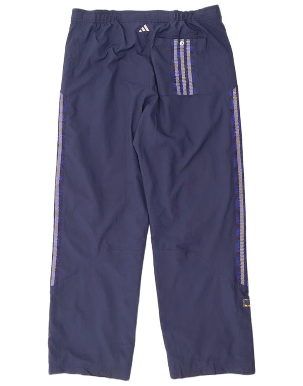 Męskie wodoodporne spodnie Adidas, duże, granatowe, z poliestru