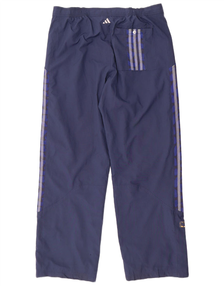 Męskie wodoodporne spodnie Adidas, duże, granatowe, z poliestru
