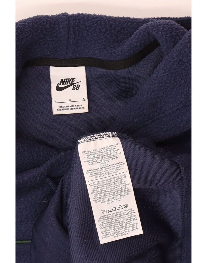 Męski sweter z kapturem i polarem Nike, duży, granatowy, poliester