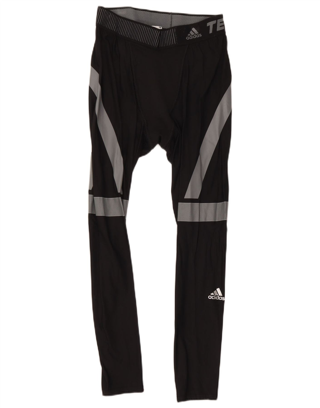 Męskie legginsy Adidas Tech Fit, duże, czarne, z blokami kolorów, poliamid