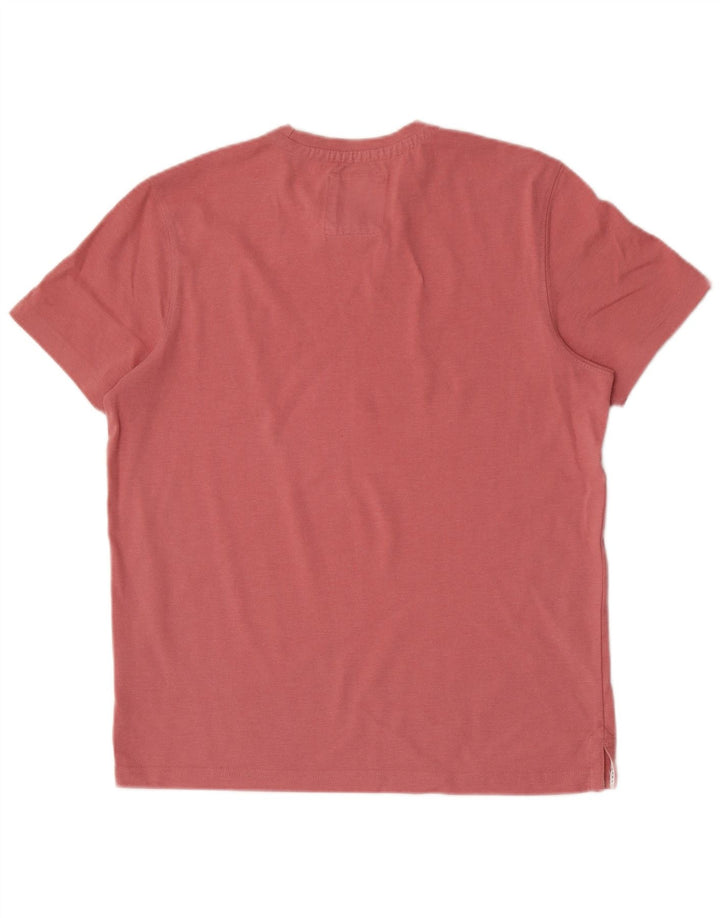CREW CLOTHING Męski T-shirt Top Średni Różowy Bawełniany