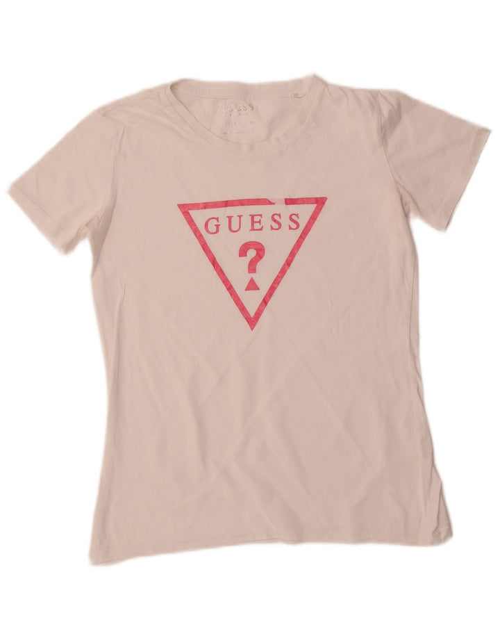 GUESS Womens Graphic T-Shirt Top UK 10 Small White