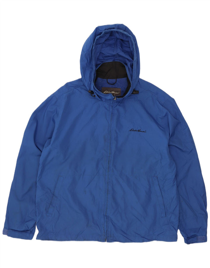 Męska kurtka przeciwdeszczowa z kapturem Eddie Bauer UK 38, średni niebieski poliester