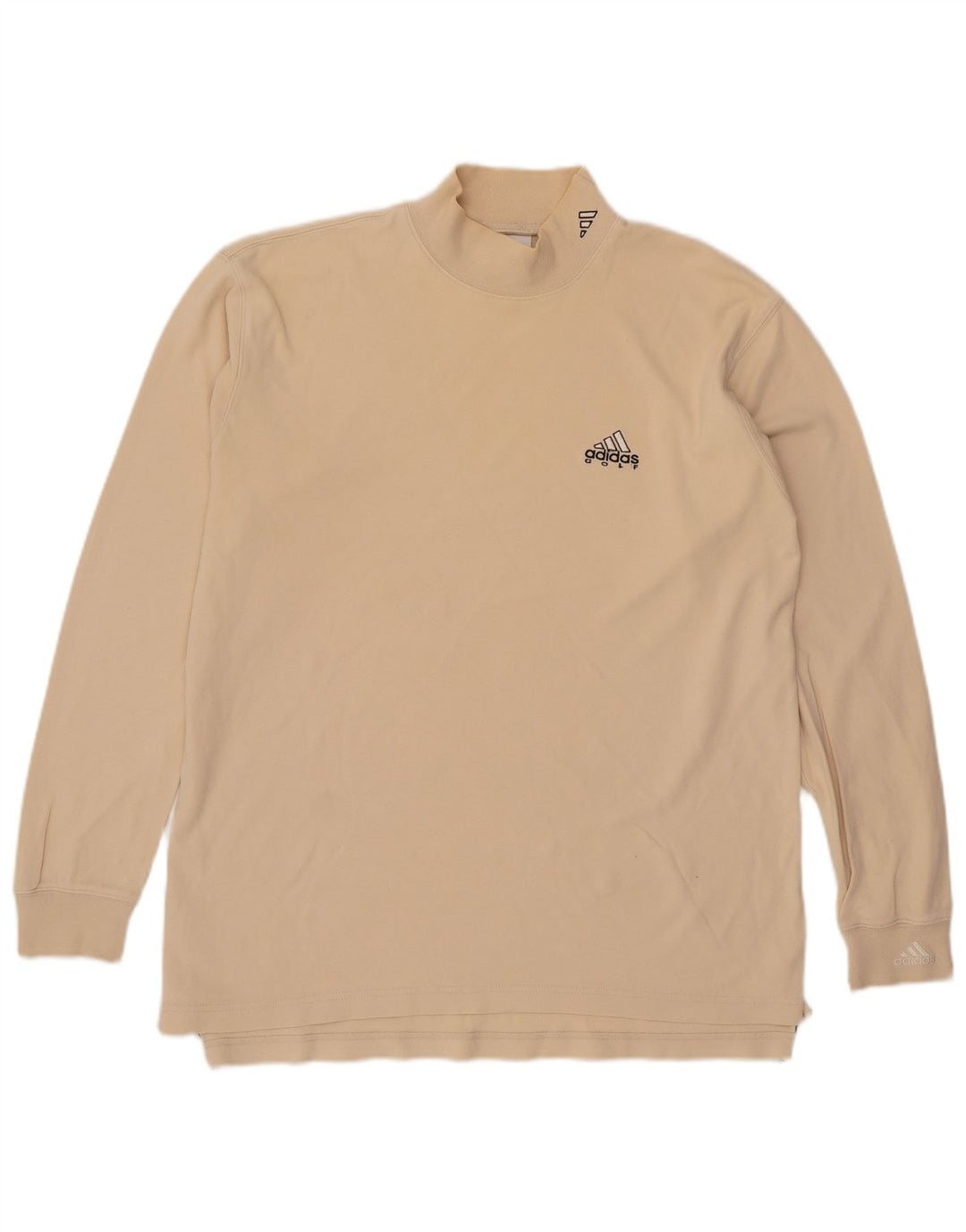 Adidas Męski Top Z Długim Rękawem UK 38/40 Średni Beżowy Bawełna