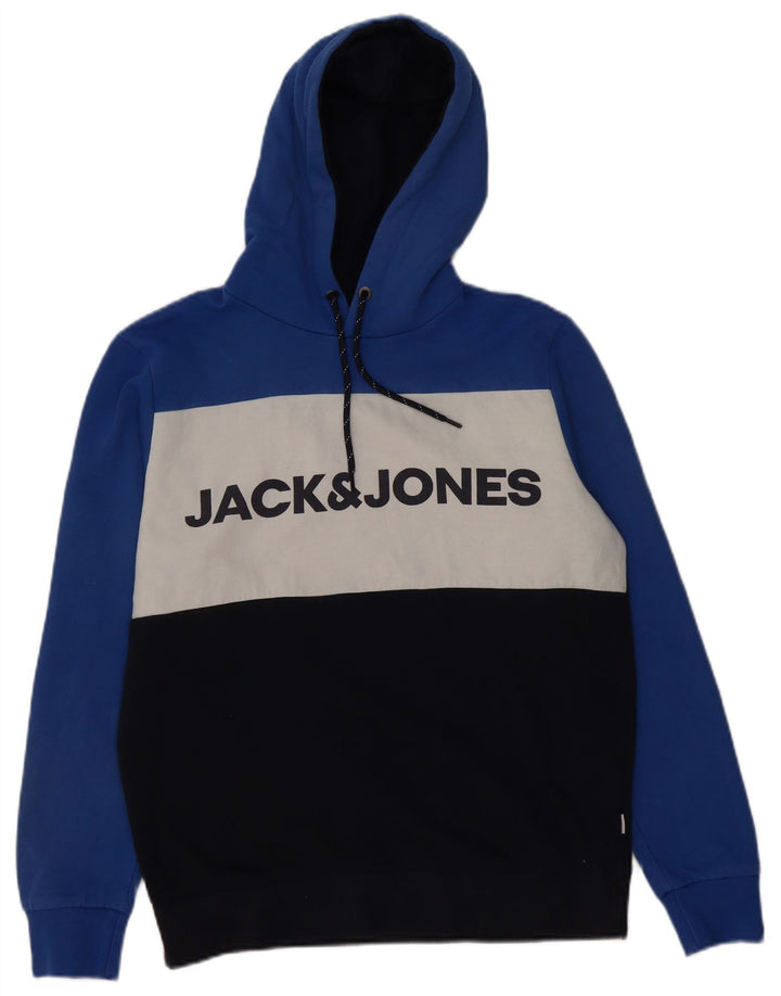 Męski sweter z kapturem i grafiką Jack & Jones, średni, wielokolorowy blok kolorów