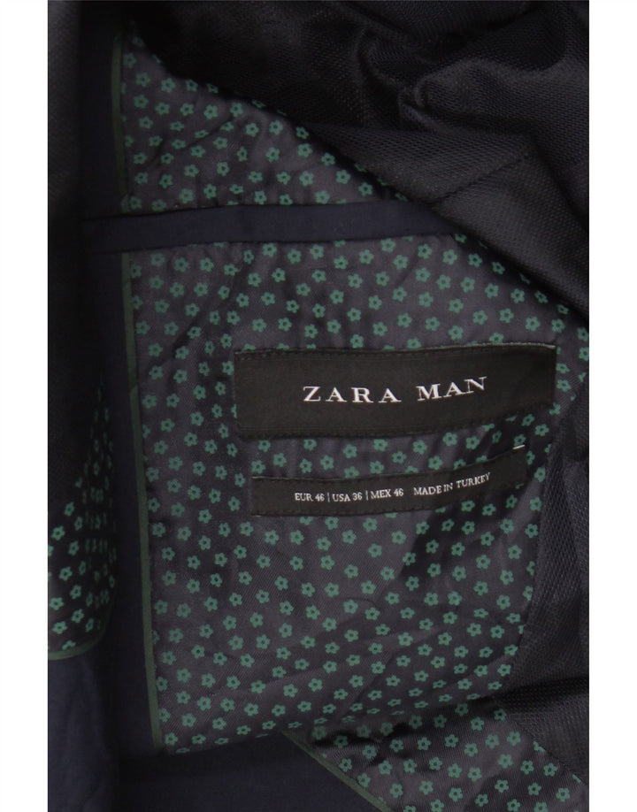 Zara Męska marynarka zapinana na 2 guziki EU 46, mała, granatowa