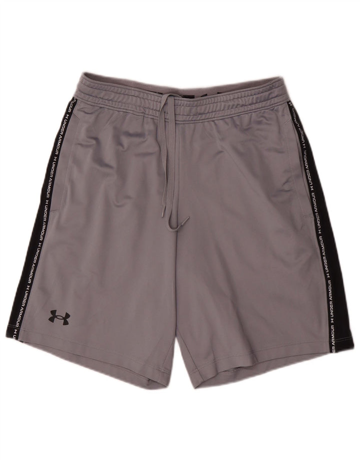 Męskie spodenki sportowe Under Armour z grafiką, poliestrowe w kolorze średnioszarym