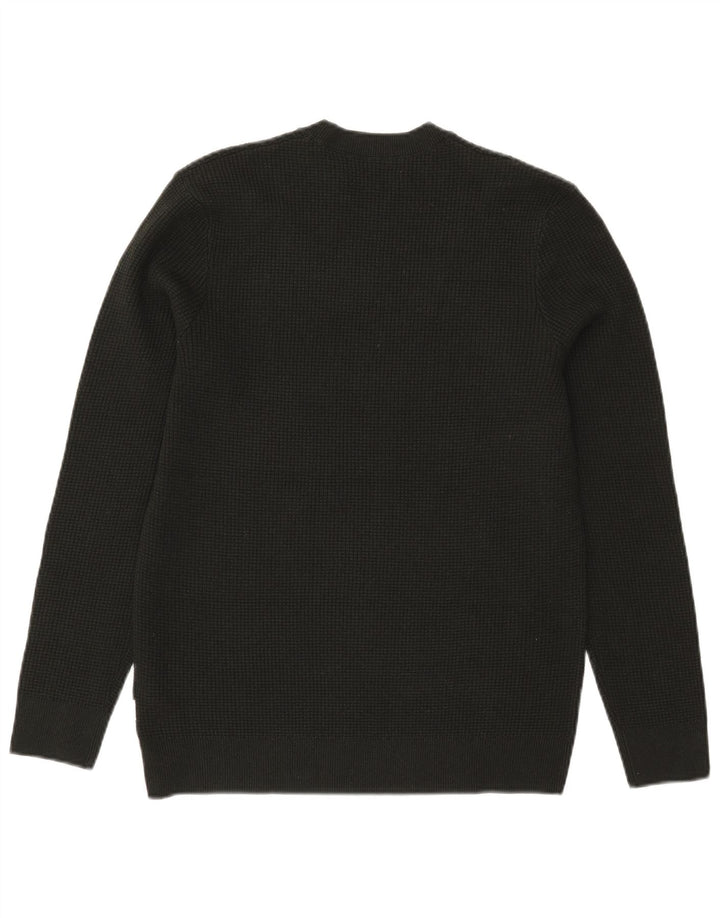 Marks & Spencer Męski sweter z okrągłym dekoltem, mały, khaki, poliester