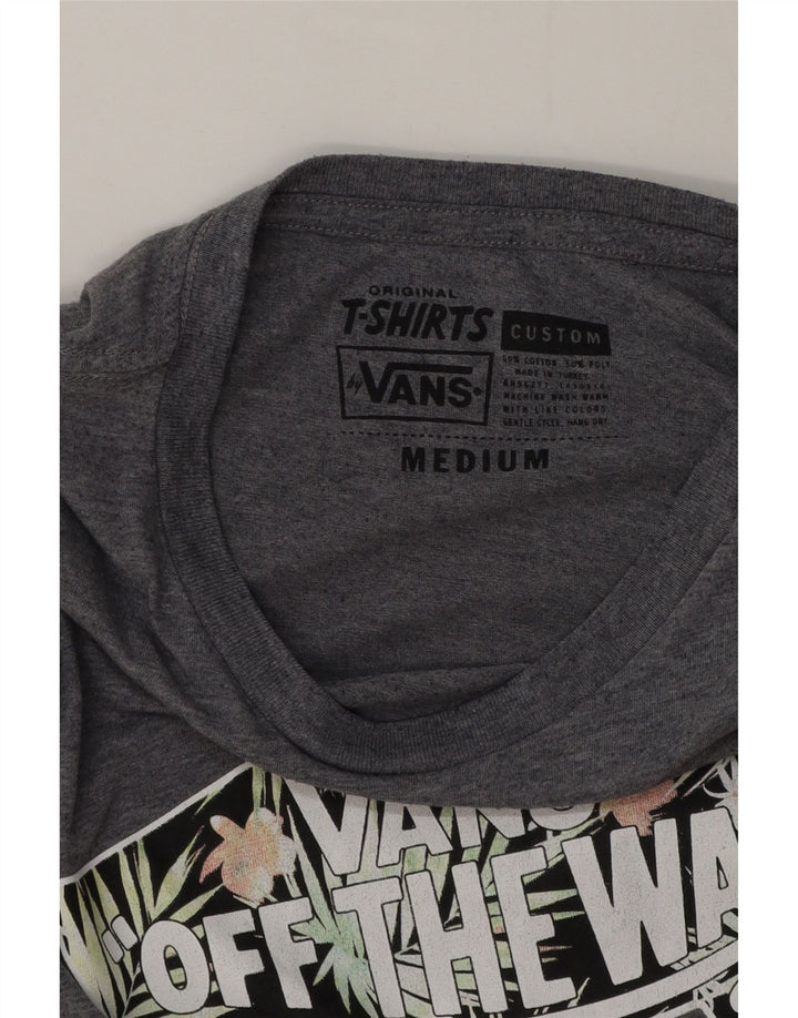 Męska koszulka z grafiką Vans, średnia szara bawełniana nakrapiana koszulka