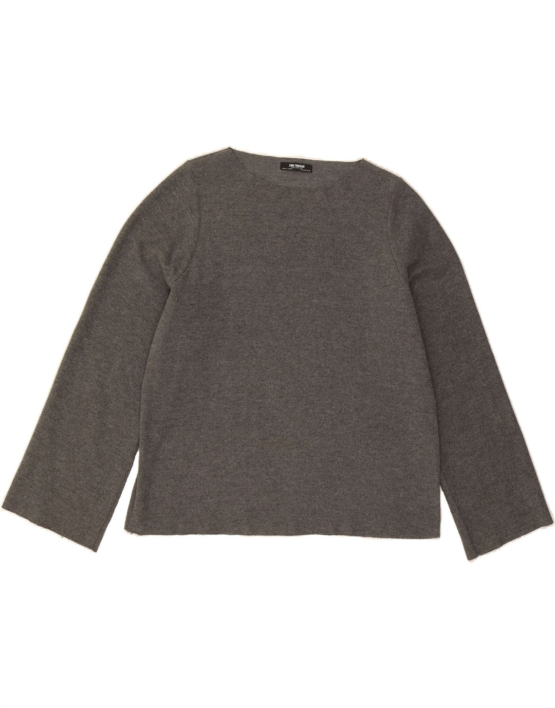 ZARA Womens Oversized Crew Neck Jumper Sweater UK 10 Small Grey Polyester Vintage Zara and Second-Hand Zara from Messina Hembry 
