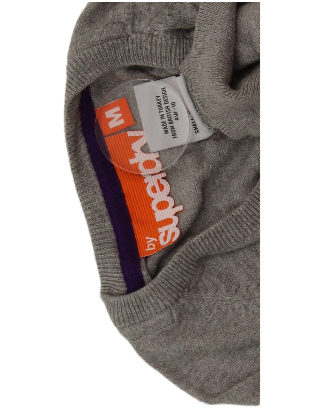 SUPERDRY Męski sweter z dekoltem w kształcie litery V, średnioszary, bawełniany
