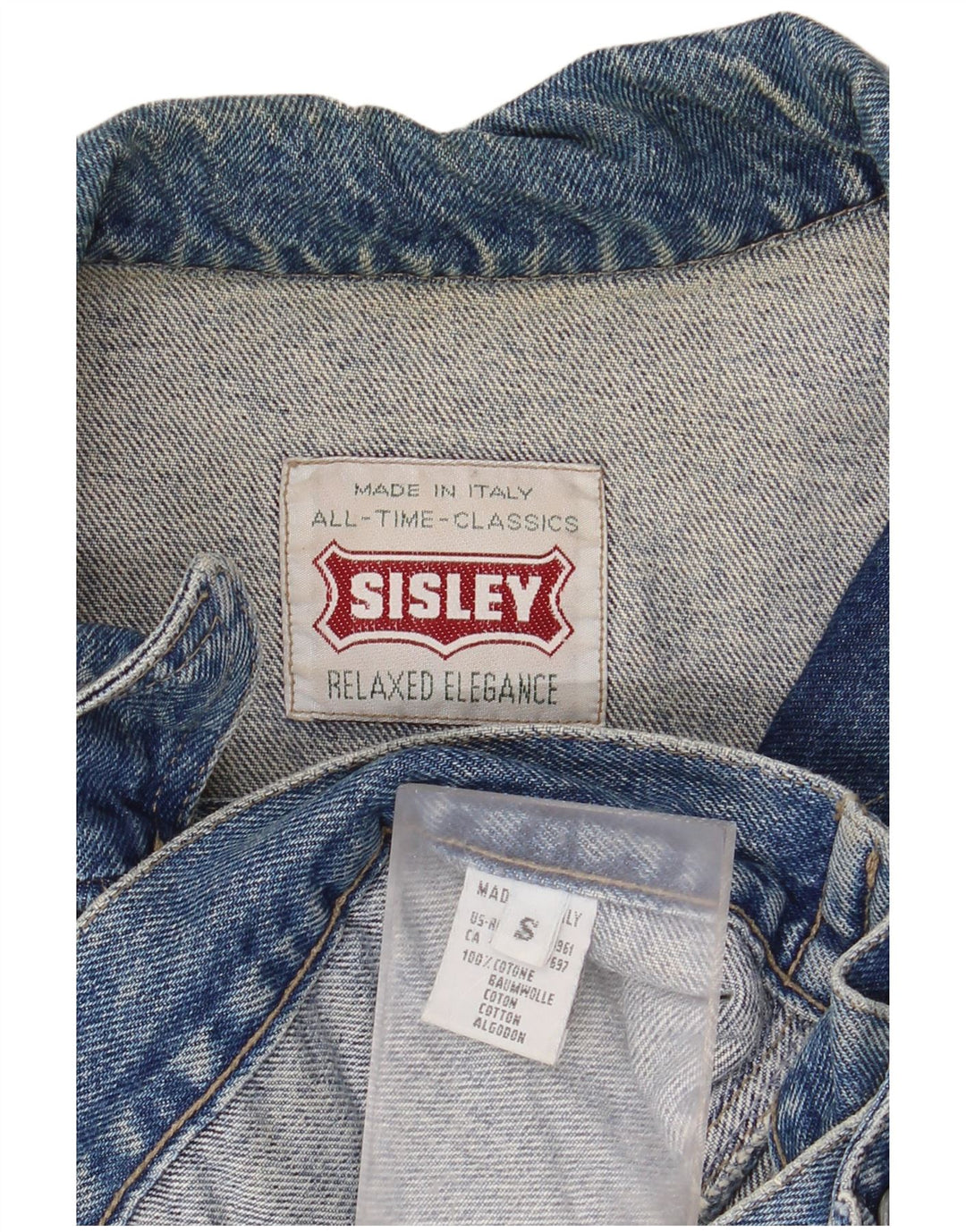 Damska kurtka dżinsowa SISLEY Oversize UK 10, mała, niebieska, bawełniana