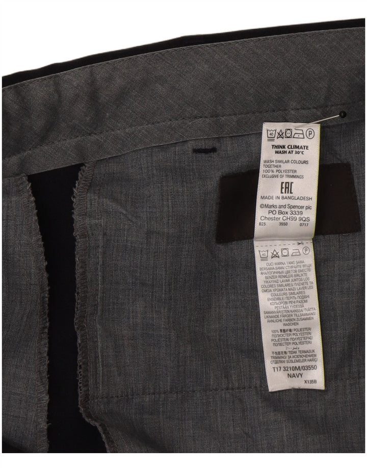 Męskie spodnie garniturowe Marks & Spencer Straight Regular W40 L33 Granatowe