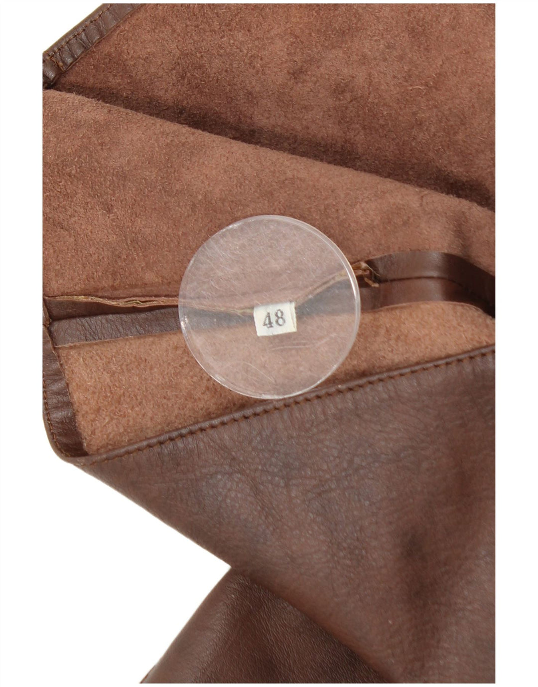 VINTAGE Damska kamizelka skórzana IT 48 XL Brązowa skóra