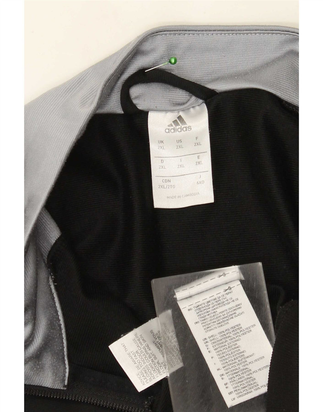 Adidas Męska bluza dresowa Top 2XL Czarny poliester z blokami kolorów