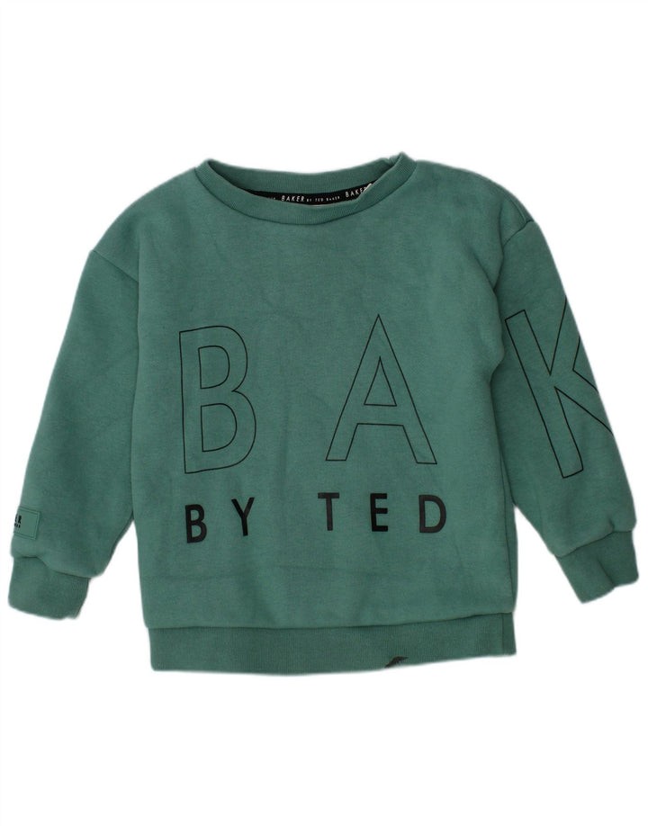 Bluza chłopięca Ted Baker z grafiką, 2-3 lata, zielona, bawełniana