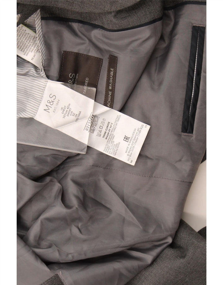 Marks & Spencer Męska marynarka zapinana na 2 guziki UK 42, duża, szara, poliester