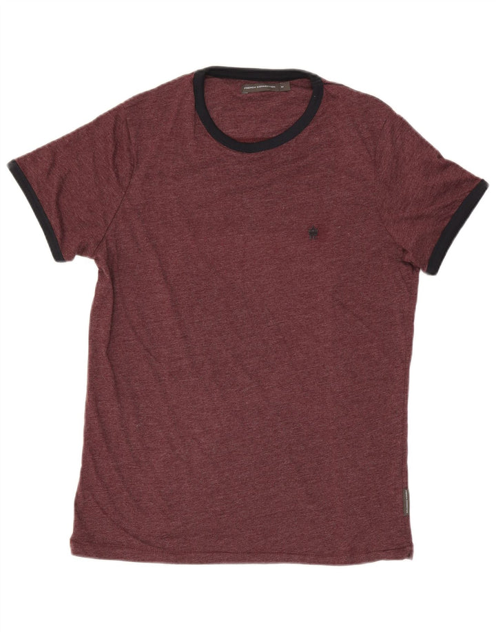 T-shirt męski French Connection Top, średnia, bordowa bawełna