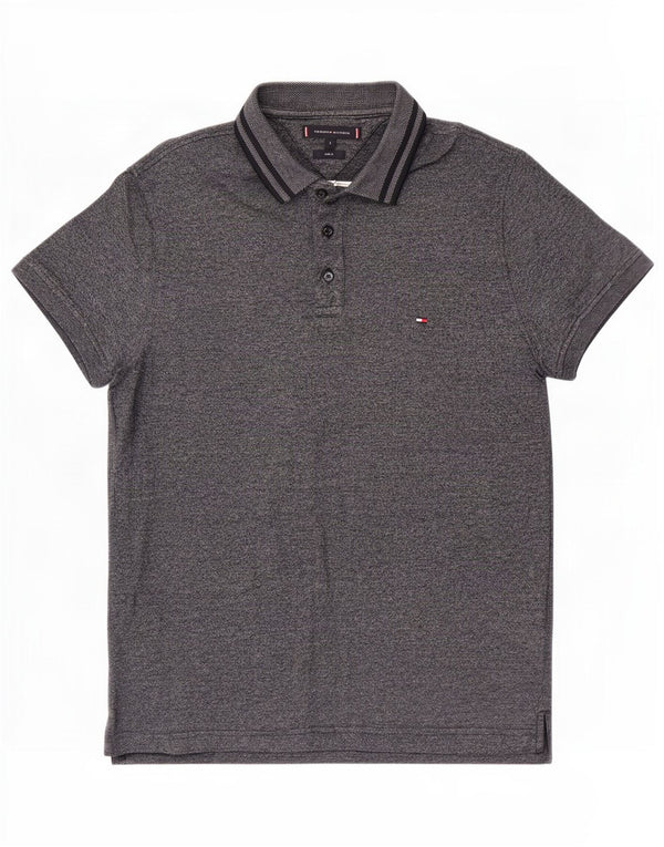 Męska koszulka polo Slim Fit Tommy Hilfiger, duża, szara bawełna